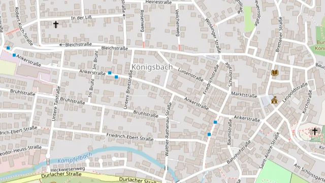 Kartenausschnitt: Lage des Standorts Königsbach, Ankerstraße 39