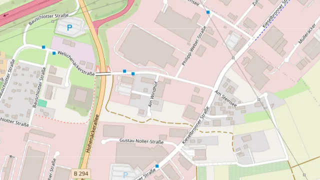Kartenausschnitt: Lage des Standorts Pforzheim, Welschenäckerstraße 9